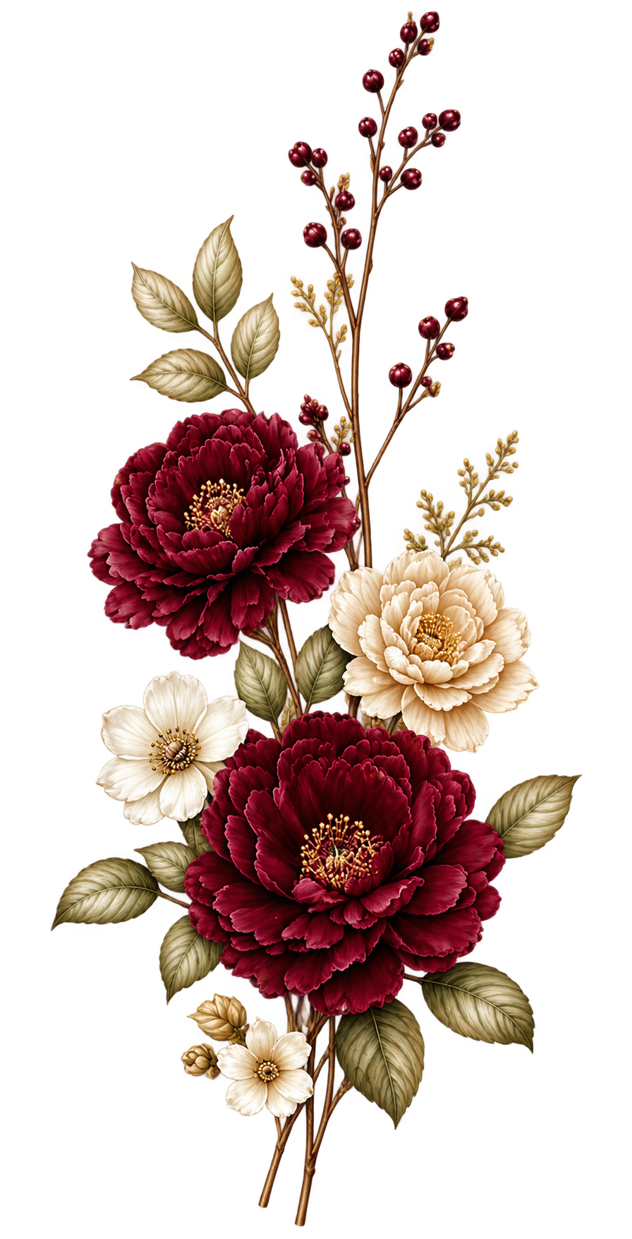 Burgundy Floral Accent